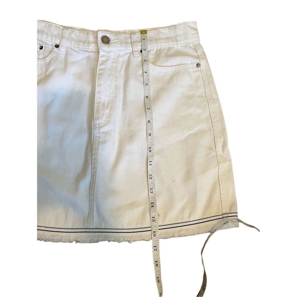 The Fifth Label Women's White Denim A-Line Mini Skirt Size L Casual - Picture 3 of 6